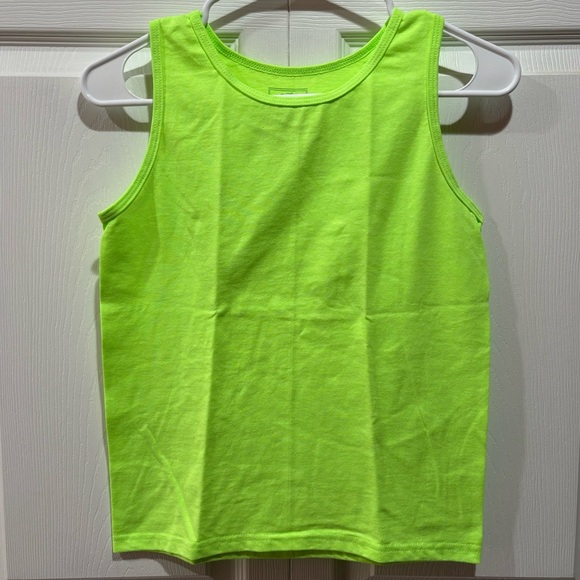FRUIT OF THE LOOM Boy’s Neon Green Summer Tank Top Shirt - size M(8) - Picture 1 of 3